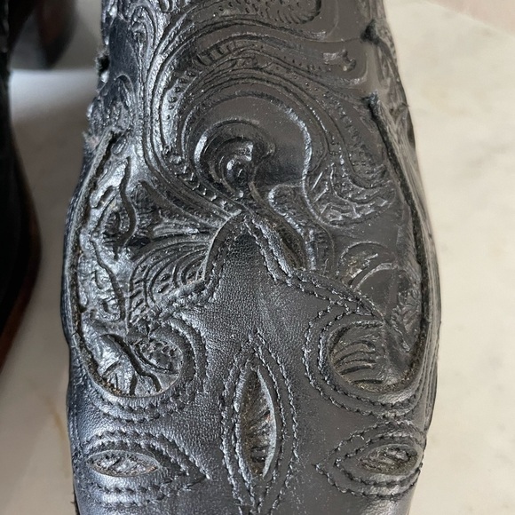 Boulet Tooled Leather Cowgirl Boots Size 9.5 - Picture 5 of 12